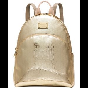 Michael Kors metallic gold backpack